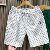 High quality European letter printed embroidered cotton casual shorts for men, 2026 new summer trend five quarter pants