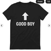 Good Boy Funny Arrow Fun English T-shirt Couple Funny Meme Short Sleeve Unisex American Top