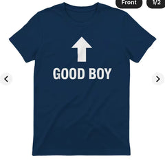 Good Boy Funny Arrow Fun English T-shirt Couple Funny Meme Short Sleeve Unisex American Top