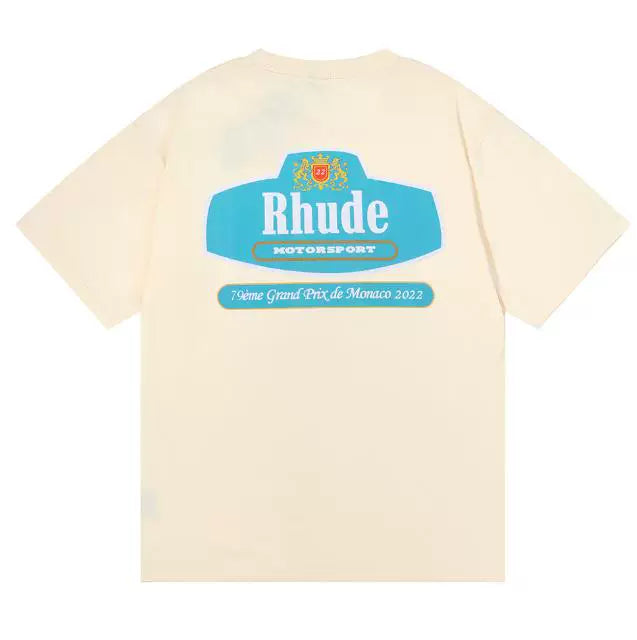 RHUDE Motorsport Grand Prix Graphic Back-Print T-Shirt - Cream