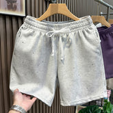 Broken hole tie dye shorts, summer new style, light luxury, heavy weight, Khmer feel, skin friendly quarter pants, casual men's and women's loose sports
