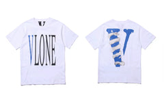 Vlone Serpent Graphic T-Shirt - White/Blue