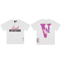 Vlone x Nav "Good Intentions" Graphic T-Shirt - White/Pink