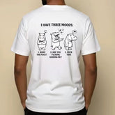 American casual funny hippopotamus three emotion meme T-shirt niche fun print loose fitting unisex short sleeved trend