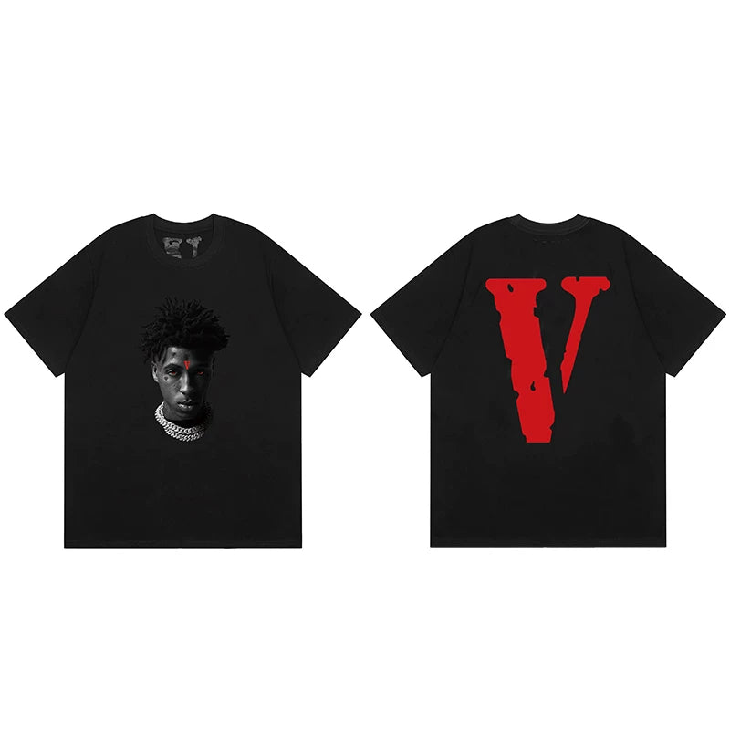 Vlone x NBA YoungBoy Portrait Graphic T-Shirt - Black/Red