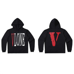 Vlone Classic Logo Graphic Hoodie - Black/Red