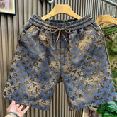 High end European letter embroidered casual shorts for men, 2026 new summer trendy brand outdoor casual beach five quarter pants