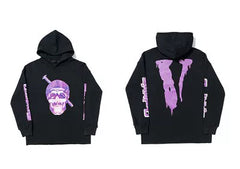 Vlone Crystal Skull Graphic Hoodie - Black/Purple