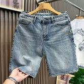 Summer casual denim shorts men's 5-point extra wear 2026 loose oversized versatile 5-point pants with fat blue mid length pants