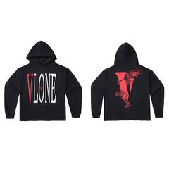 Vlone Dragon Graphic Hoodie - Black/Red