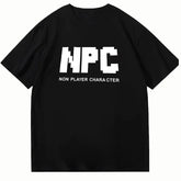 NPC prop synthesis short sleeved creative game peripheral pure cotton round neck T-shirt for boys and girls, student clothes, otaku T