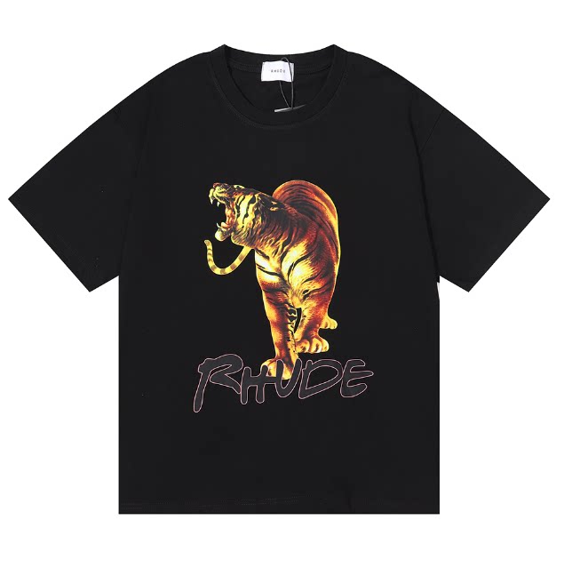 RHUDE Roaring Tiger Graphic Print T-Shirt - Black