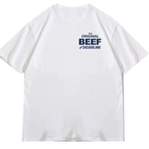 The Bear Summer Bear Restaurant BEEF Surrounding American Casual Short sleeved T-shirt for Men and Women