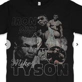 Mike Tyson T-shirt, boxing champion Mike Tyson's classic moment avatar, American letter short sleeved T-shirt for men