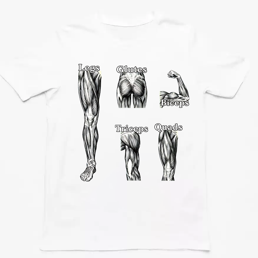 Fitness Muscle Anatomy Printed Short Sleeve T-shirt 2026 New Trendy Loose Men's and Women's Same Style Iron Training Top