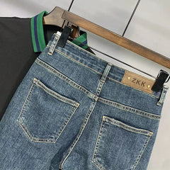 2026 summer slim five quarter jeans men's trendy versatile outerwear casual shorts American high street hooligan shorts