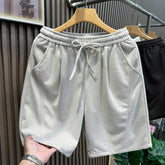 Old money style herringbone diagonal cut shorts for men's summer cleanfit trendy brand retro straight leg shorts for men's five quarter pants