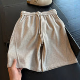 Old money style herringbone diagonal cut shorts for men's summer cleanfit trendy brand retro straight leg shorts for men's five quarter pants