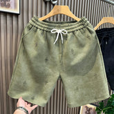 Summer 2026 European and American high street washed trendy brand distressed shorts loose sports casual hip-hop five quarter pants men
