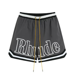 RHUDE Contrast Stripe Athletic Shorts - Charcoal Grey