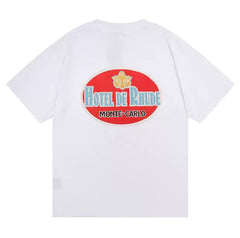 RHUDE "Hotel de Rhude Monte-Carlo" Graphic Back-Print T-Shirt - White