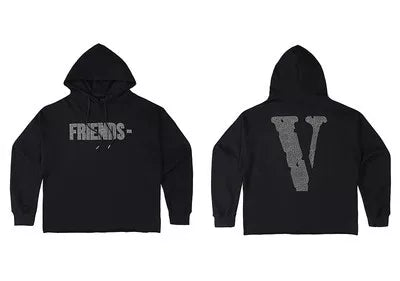 Vlone "FRIENDS-" Graphic Hoodie - Black/Grey