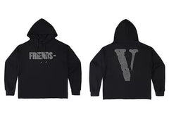 Vlone "FRIENDS-" Graphic Hoodie - Black/Grey