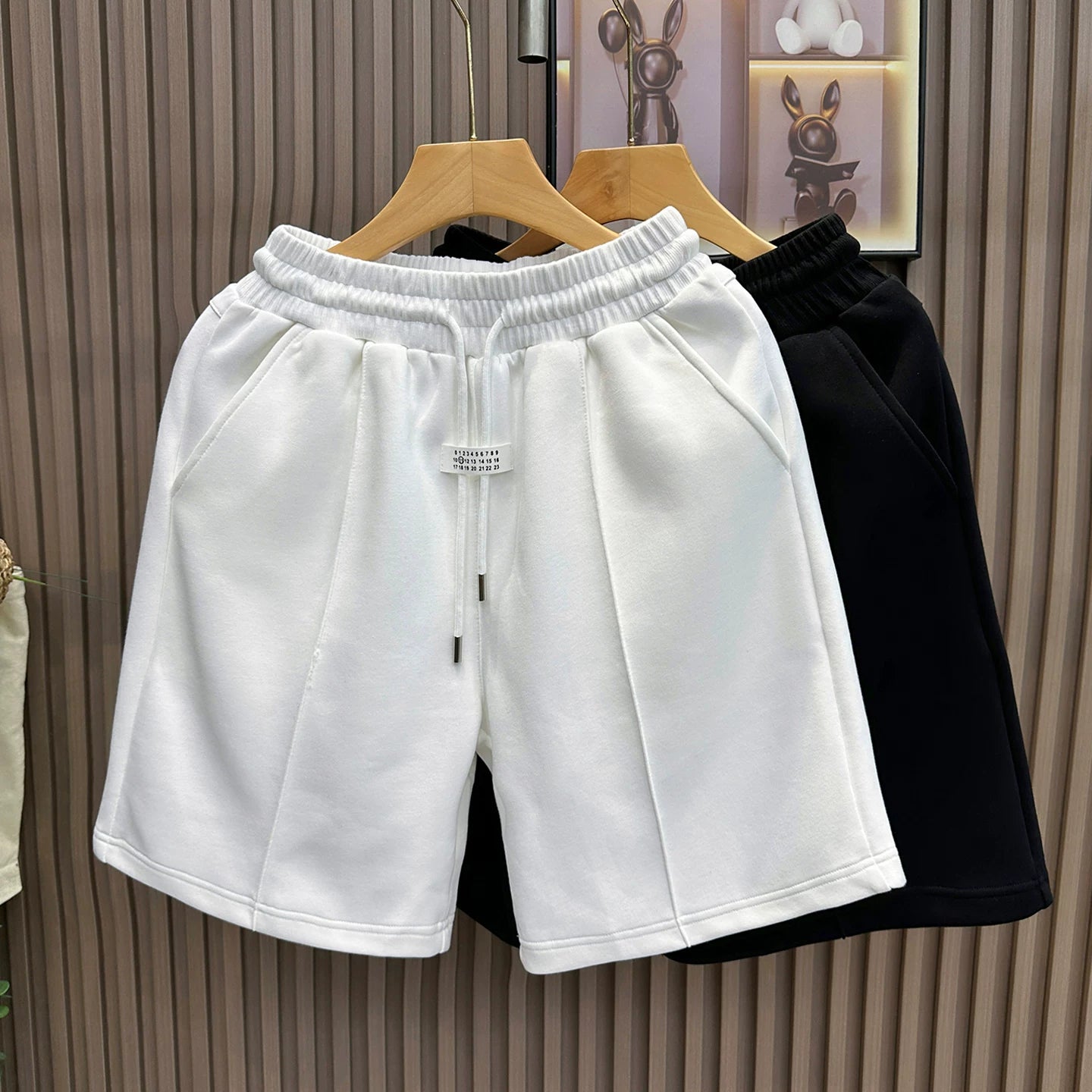 26 year new three yarn blended summer trendy brand casual cotton shorts mid length men's loose five quarter pants designer