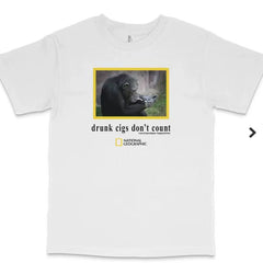 Gorilla smoking funny American casual short sleeved T-shirt men's and women's top round neck 2026 summer new trend