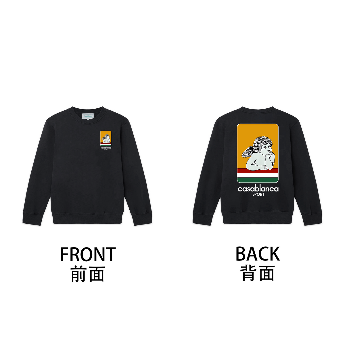 Casablanca Heavy 380g Non Velvet Hoodie Men's American Printed Loose, Small Cap Round Neck Top Trendy (15)