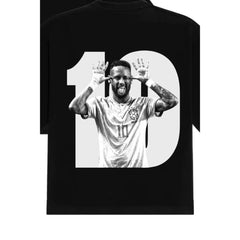 Neymar size 10 football printed short sleeved T-shirt with loose front and back print for both men and women