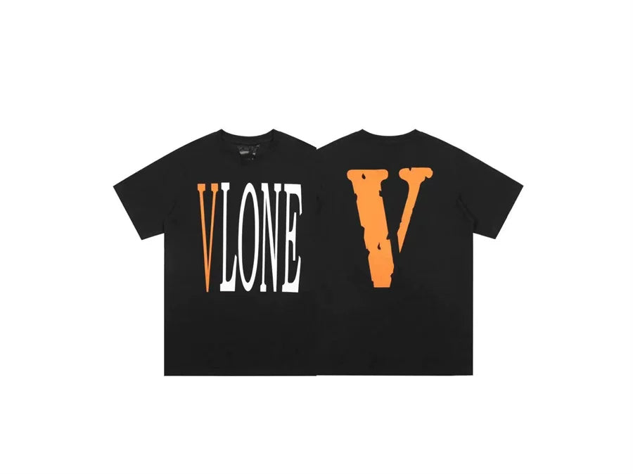 Vlone Classic Logo Graphic T-Shirt - Black/Orange