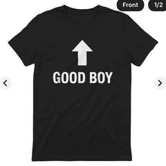 Good Boy Funny Arrow Fun English T-shirt Couple Funny Meme Short Sleeve Unisex American Top
