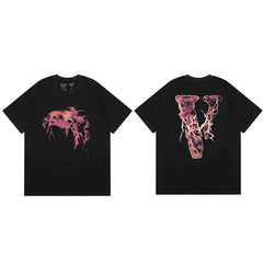 Vlone Lava Graphic T-Shirt - Black/Pink