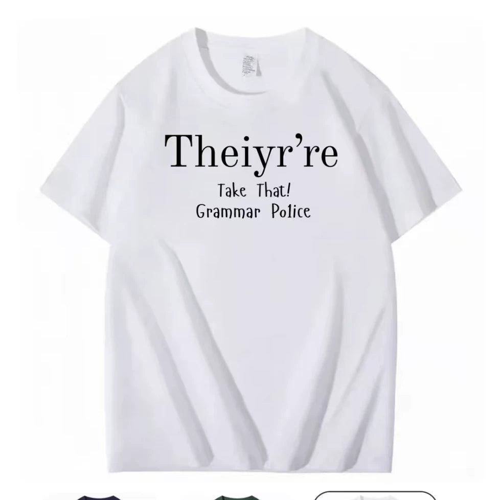 Take That! Grammar Polic 趣味梗T恤美式风搞怪文字印花休闲短袖