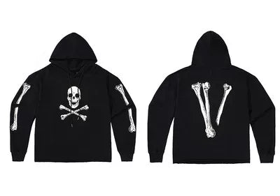 Vlone Skeleton Bones Graphic Hoodie - Black