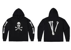 Vlone Skeleton Bones Graphic Hoodie - Black
