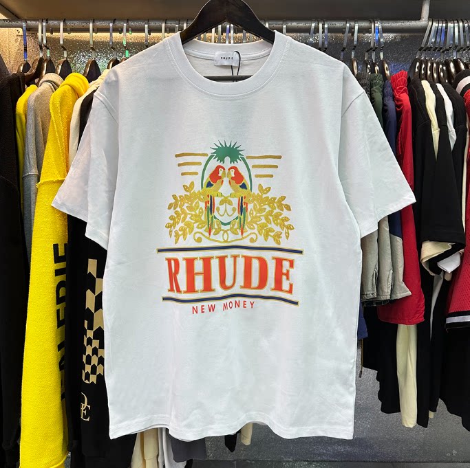 RHUDE Parrot Crest Graphic Print T-Shirt - White