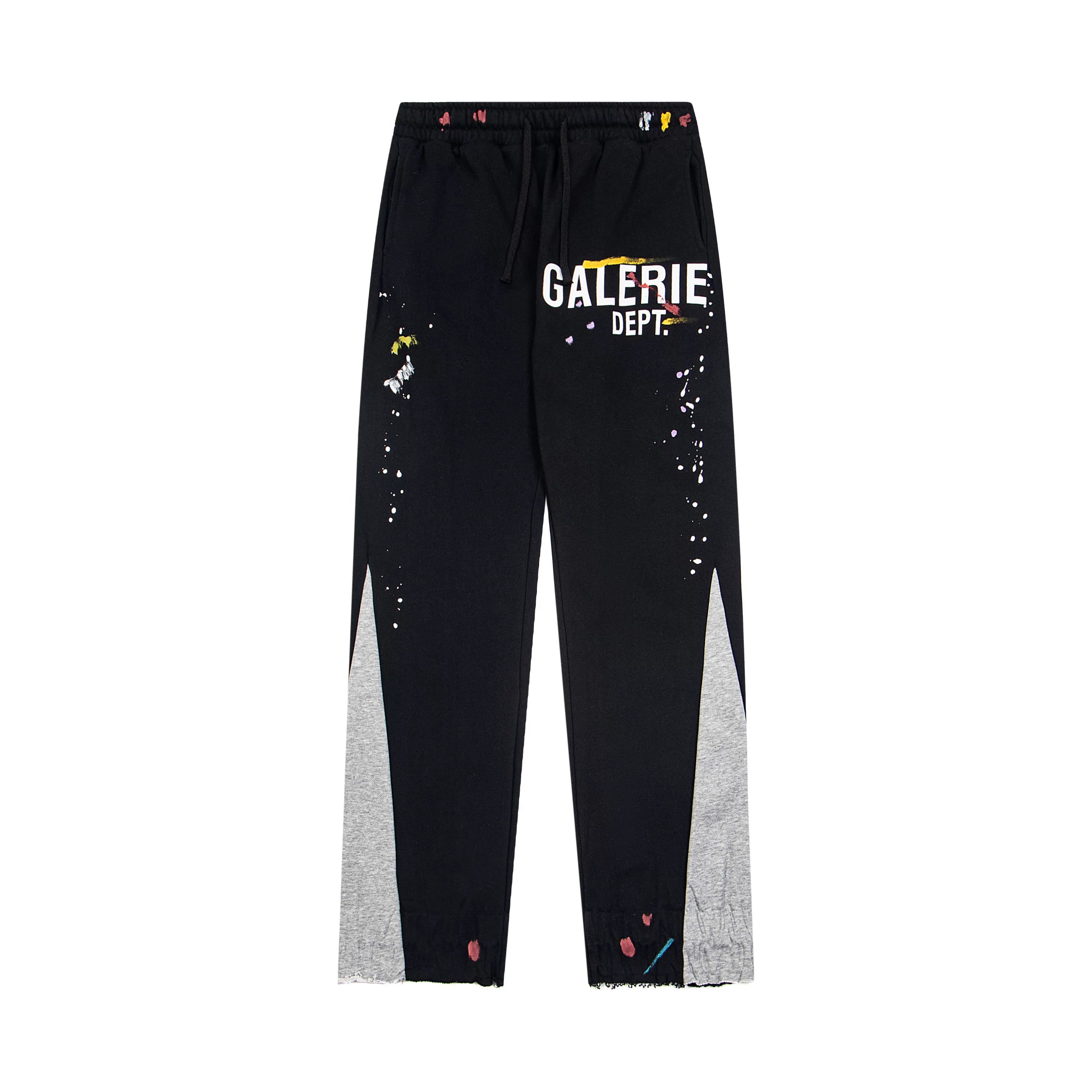 Gallery Dept. "GALERIE DEPT." Logo Paint Splatter Contrast Panel Sweatpants - Black