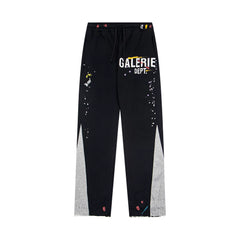 Gallery Dept. "GALERIE DEPT." Logo Paint Splatter Contrast Panel Sweatpants - Black