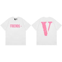 Vlone "FRIENDS-" Graphic T-Shirt - White/Pink