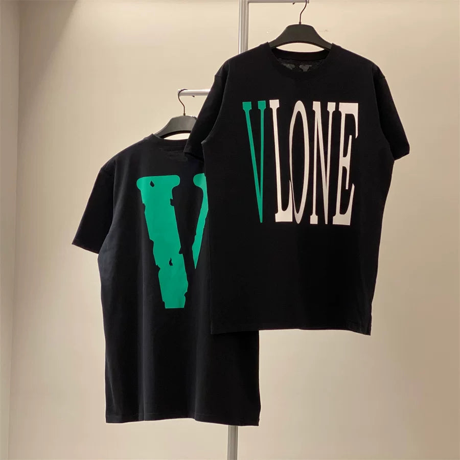 Vlone Classic Logo Graphic T-Shirt - Black/Green