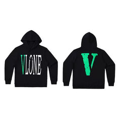 Vlone Classic Logo Graphic Hoodie - Black/Green