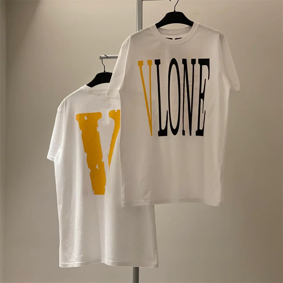 Vlone Classic Logo Graphic T-Shirt - White/Orange