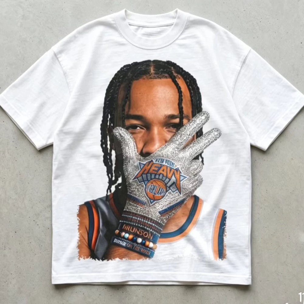 New York Knicks Brunson 2026 vintage printed short sleeved American basketball T-shirt for men and women