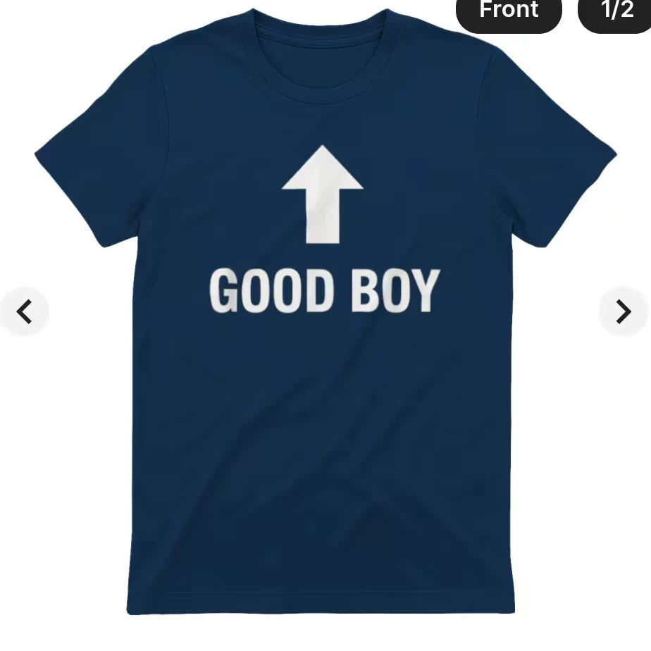 Good Boy Funny Arrow Fun English T-shirt Couple Funny Meme Short Sleeve Unisex American Top