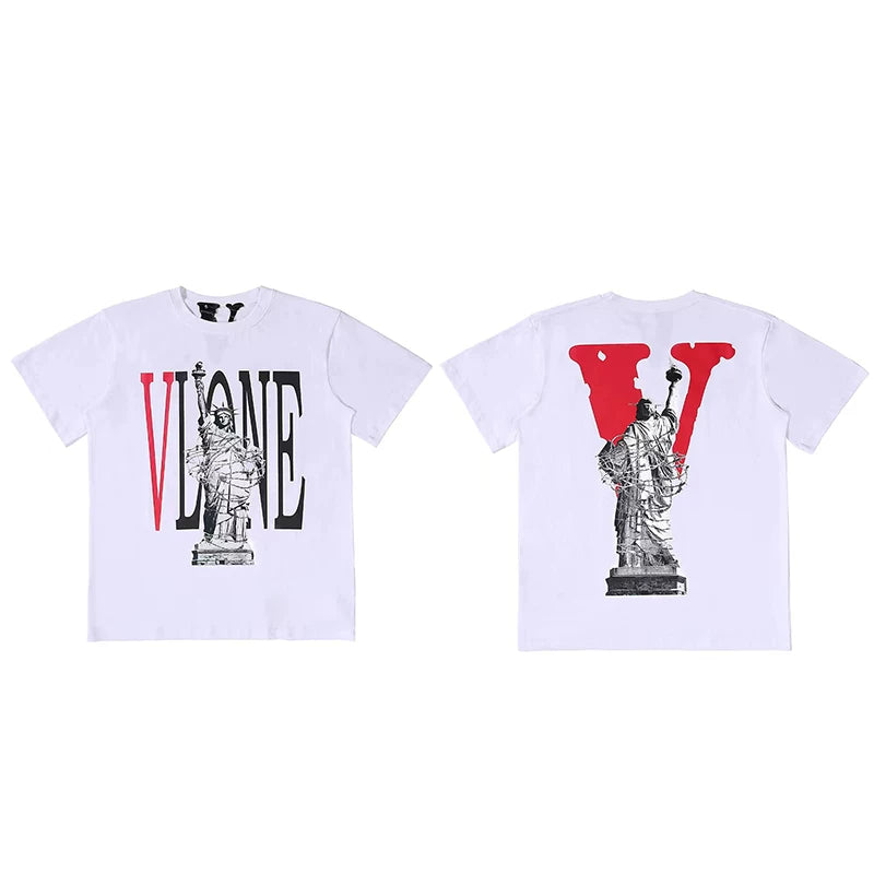 Vlone Statue of Liberty Graphic T-Shirt - White/Red