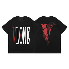 Vlone Dragon Graphic T-Shirt - Black/Red