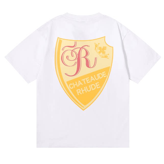 RHUDE "Chateau de Rhude" Shield Graphic Back-Print T-Shirt - White