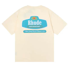 RHUDE Motorsport Grand Prix Graphic Back-Print T-Shirt - Cream